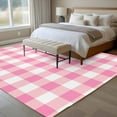 thumbnail image 5 of 5x8 Area Rugs for Living Room, Pink Buffalo Check Non Slip Area Rugs for Kitchen Bedroom Entryway, Valentine's Day Modern Rustic Plaid Washable Carpet Runner Rug Floor Mats for Bedroom Home Decor, 5 of 9