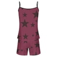 thumbnail image 2 of Sexy Pijama Conjunto para las Mujeres Gradiente Eslinga sin Mangas Tanque Empalme Pantalones Cortos Casual Pijamas Conjunto, Poliéster, 2 of 5
