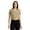 Beige, variant on Womens Solid Crop Shirt, Short Sleeves, Buttoned Shot Top