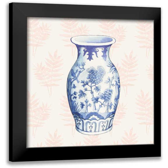 Wild Apple Portfolio 12x12 Black Modern Framed Museum Art Print Titled - Ginger Jar II Coral No Border