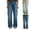 Jeans for Women - A01 Light Blue, variant on Women's High Waisted Wide Leg Cropped Jeans - Dark Blue Denim Pants Straight Cut And Cuffed Hem, Fashion Comfortable Casual Bottoms with Pockets