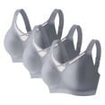 thumbnail image 2 of Amzcrzy 3 Pack Plus Size Bras for Women Minimizer Bras for Women Full Coverage Seamless Lightweight Jelly Bra with Removable Pads Comfort U Back Sports Bra for Daily, 2 of 9