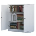thumbnail image 3 of Palace Imports 100% Solid Wood 3-shelf Bookcase with Adjustable Shelves and Solid Doors, White, 3 of 5