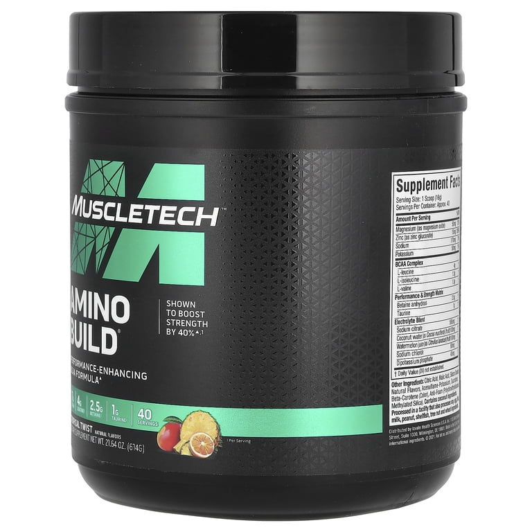 MuscleTech Pre-Workout Powder, Amino Build, Tropical Twist, 21.64