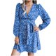 thumbnail image 1 of Moda mujer otoño e invierno sexy con cuello en V cintura gasa plisada vestido Fridja  NMB3560, 1 of 5