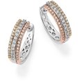 thumbnail image 2 of Divine Creation 1.80 Ct Round Cut Diamond Clip On Pretty Hoop Earrings For Womens 14K Three-Tone Gold Plated 925 Sterling Silver, 2 of 2