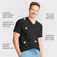 thumbnail image 3 of Lands' End Essentials Men's V-Neck T-Shirt 3 Pack - Premium Cotton Tee, Casual Regular Fit, 3 of 6