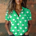 thumbnail image 5 of Short Sleeve Shirts for Women Printed Cotton Short Sleeve Casual Fashion Plus Size Blouse, 5 of 5