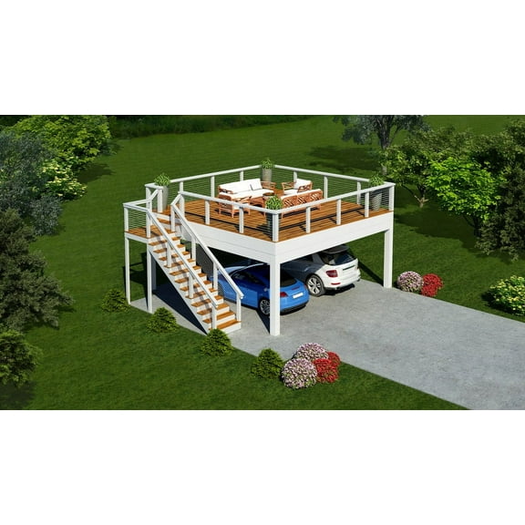 763-4004: Carport Modern 0 Bed, 0 Bath Luxury Home Plan, 0 Sq Ft: Full Blueprints with License to Build by Home Plan Marketplace - Lesuto