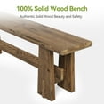 thumbnail image 6 of Finmind Farmhouse End of Bed Bench,  59 Inch Solid Wood Long Table Shoe Bench Seat with Unique Design for Bedroom, End of Bed, Rustic Brown, 6 of 8
