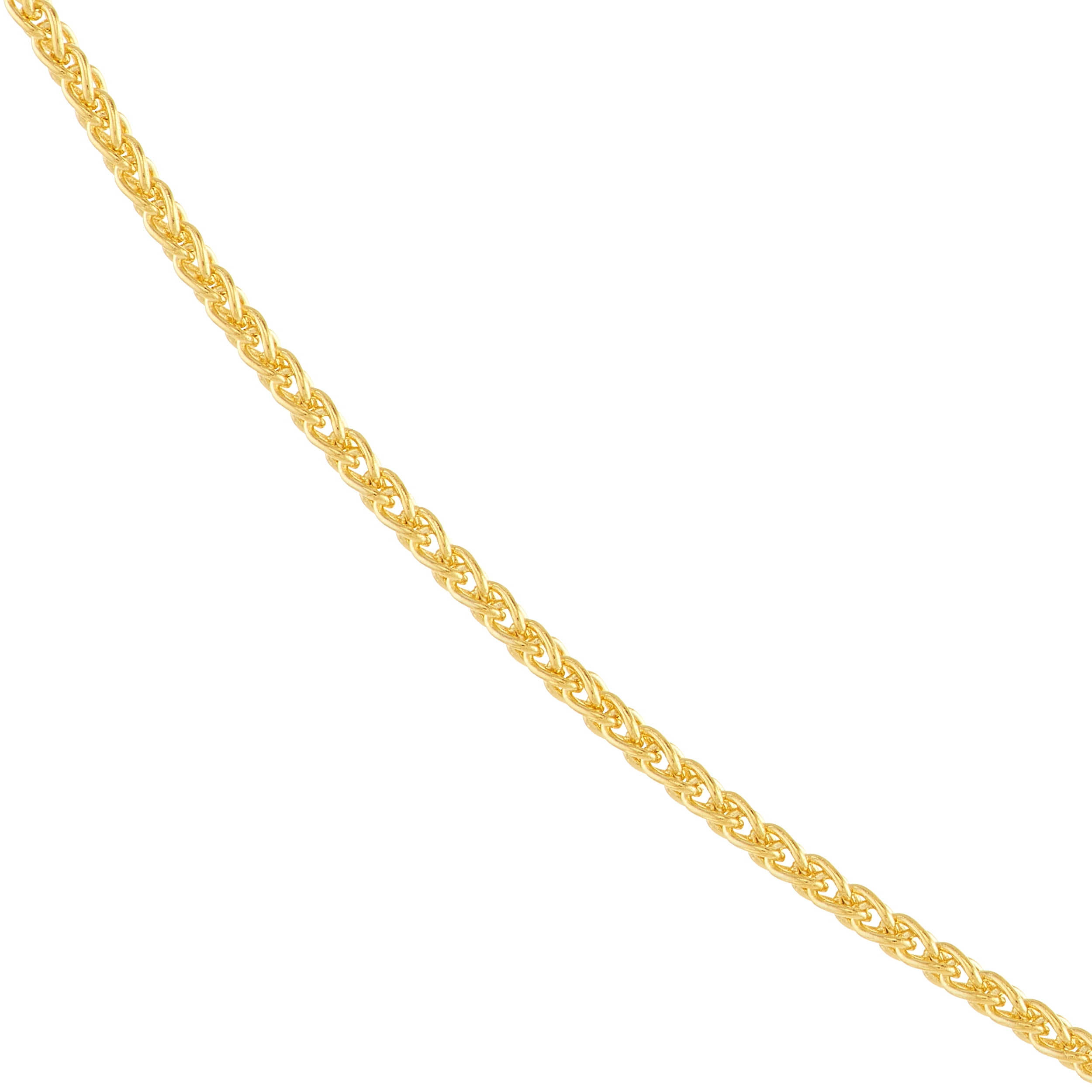 14K Yellow Gold Women's 20" 0.85mm Round Wheat Chain Necklace