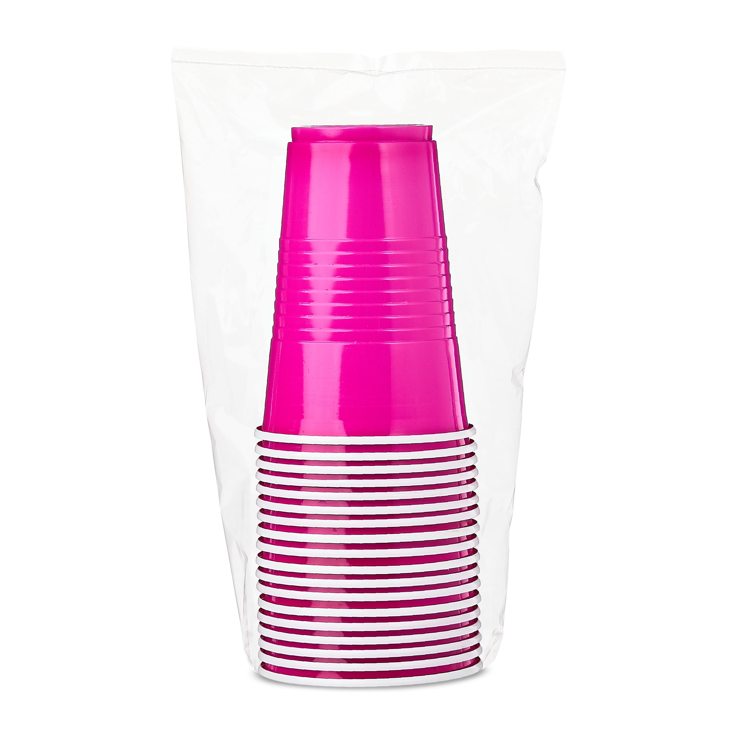 Plastic Disposable Party Cups, Hot Pink, 16 fl oz, 18 Pieces, by Way To Celebrate