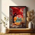 thumbnail image 6 of Colorful Autumn Trees Window View Canvas Print, Modern Landscape Art, Ready to hang Wall Decor, 6 of 8