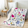 thumbnail image 2 of Nurse Gifts for Women,Nursing Throw Blanket Cartoon Sketch Cute Fleece Blanket,Nurse Accessories for Work Blanket 40"x50",Nursing School Essentials Room Decor Nursing Student Gifts, 2 of 6