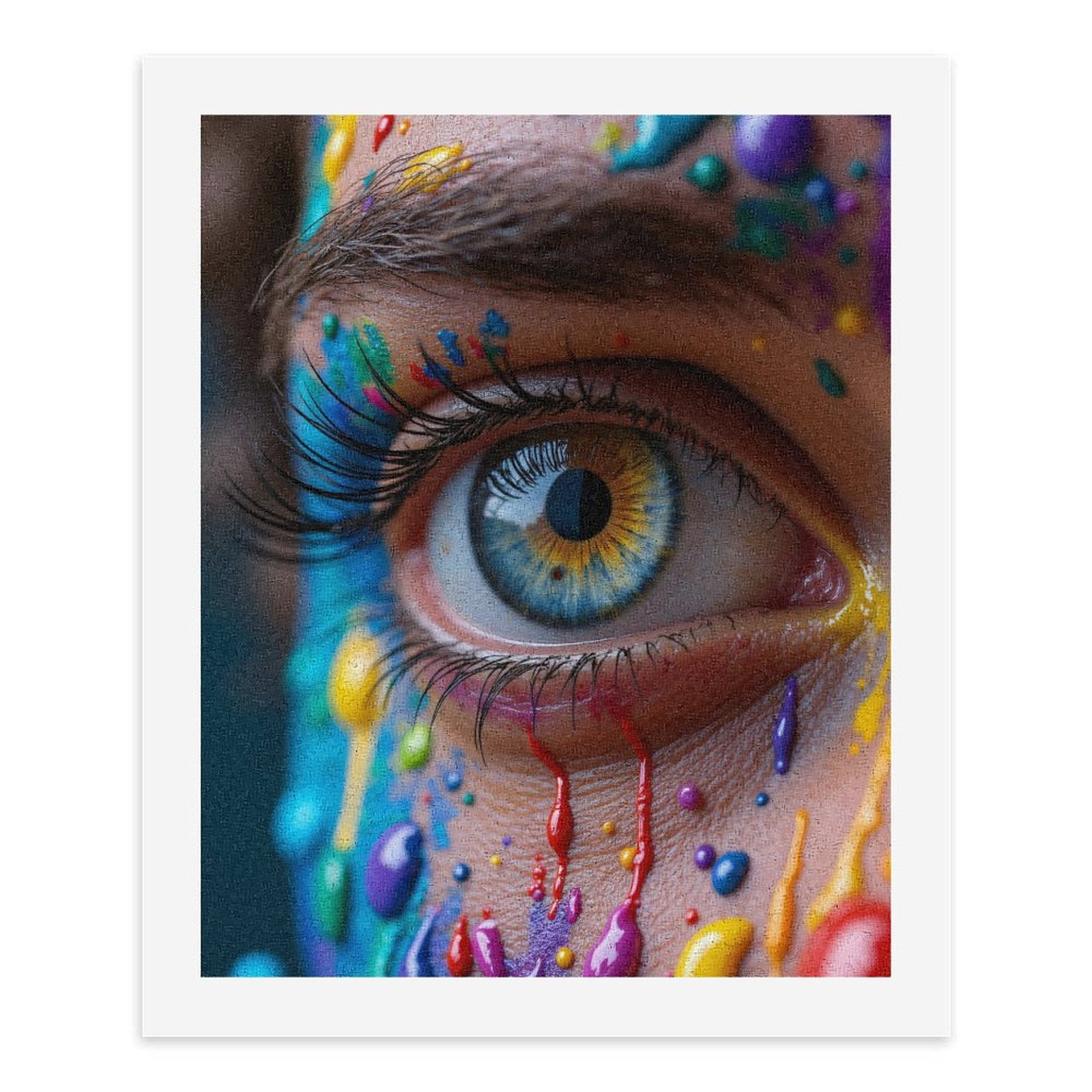 Paint by Numbers Kit for Adults, Colorful Eye Paint Splash Paint by Numbers, Easy Paint by Numbers Kit for Adults Beginner, DIY Adult Paint by Number Kits on Canvas, Home Decor