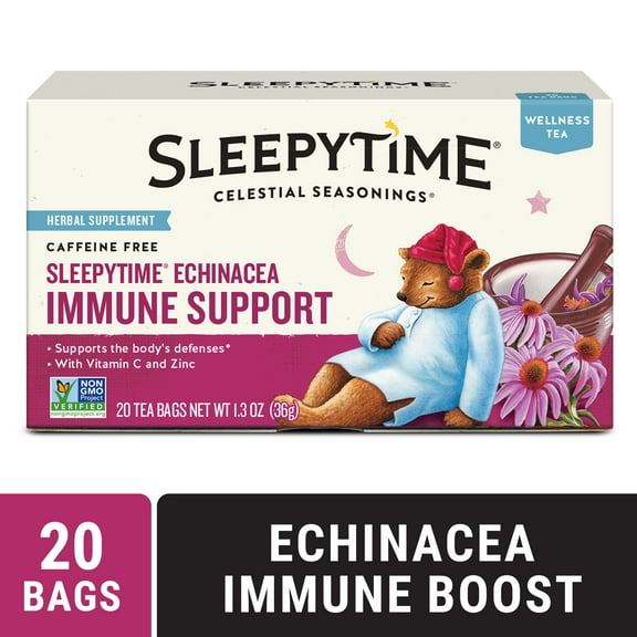 Celestial Seasonings Sleepytime Wellness Echinacea Immune Support Herbal Tea Bags (20 Count)