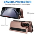 thumbnail image 3 of for Samsung Galaxy Z Fold 6 Case with S Pen Holder and Card Holder, Heavy Duty Shockproof Wallet Magnetic Closure Case, Luxury Business Leather Cover Case for Samsung Galaxy Z Fold 6, Rosegold, 3 of 10