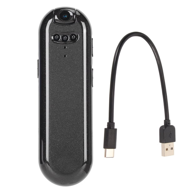 Cámara de 1080p para uso corporal Pequeña cámara de video de bolsillo portátil Mini cámara con clip Grabación en bucle giratoria de 180 grados Almacenamiento incorporado de 16 GB