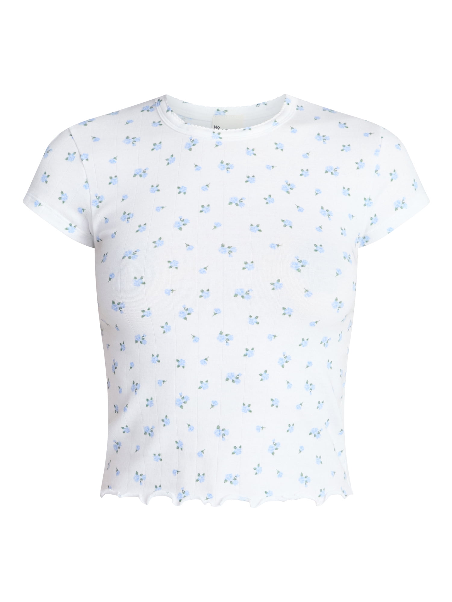 No Boundaries Cotton Stretch Drop Needle Baby Tee, Women's XS-XXXL