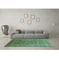 thumbnail image 3 of Ahgly Company Machine Washable Indoor Square Oriental Turquoise Blue Traditional Area Rugs, 8' Square, 3 of 4