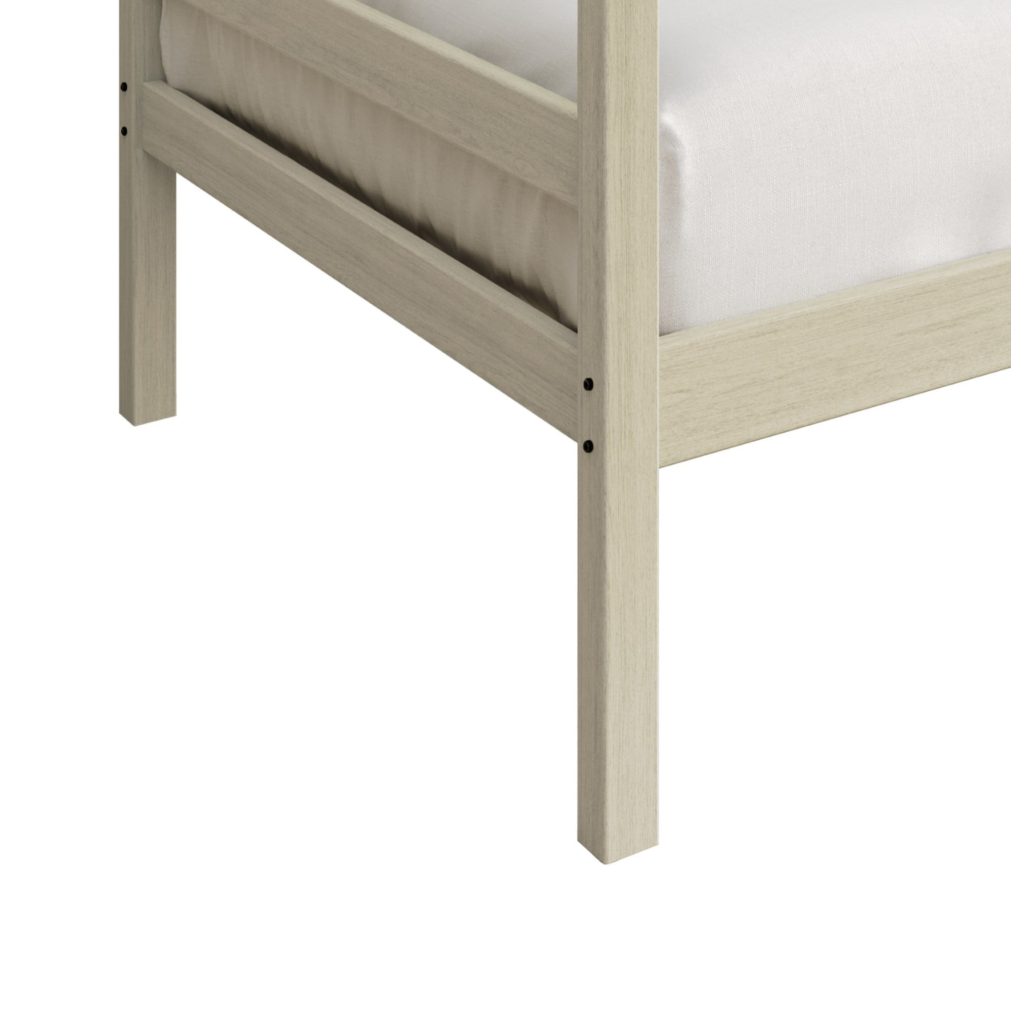 Home Design Towson Twin Daybed with Solid Wood Frame, Slatted Sides and Back, Stylish Seating and Sleeping Solution, Durable, Antique White