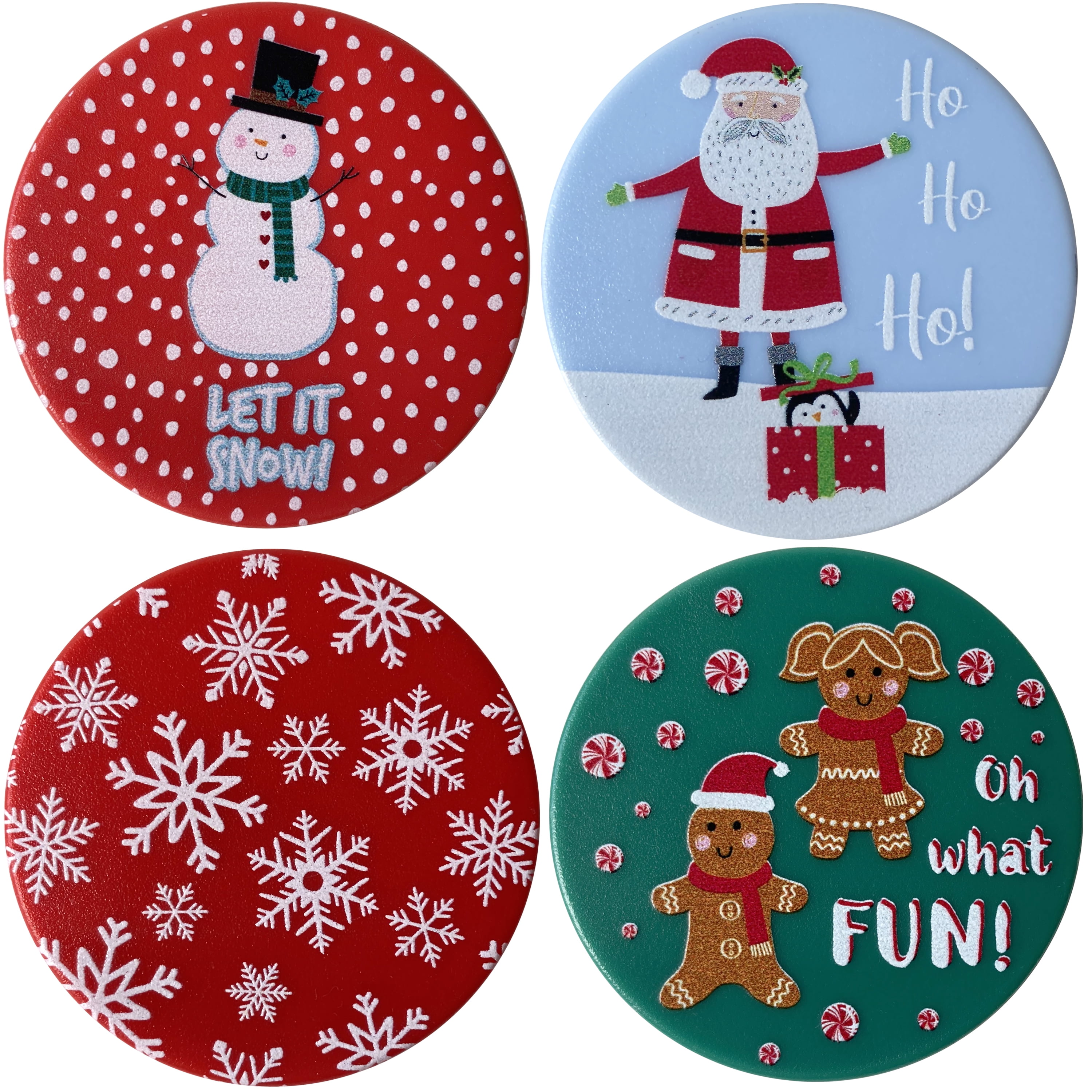 Holiday Time Multicolor Winter Wonderland Bag Clips - 4 Piece Set