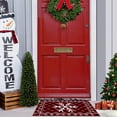 thumbnail image 4 of White Christmas Snowflake Doormats Rugs for Indoors,Red Black Buffalo Plaid Check Non-Slip Entrance Welcome Door Mats for Home/Bathroom/Kitchen/Bedroom Entry Way,18x30inch Rustic Farmhouse, 4 of 6