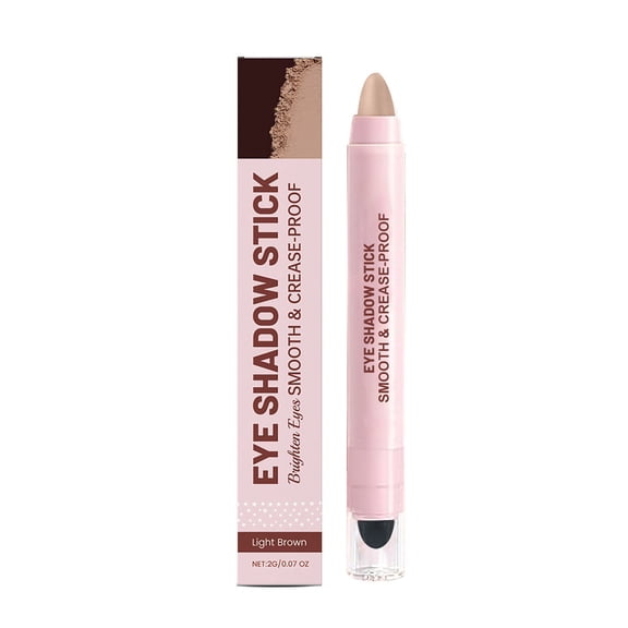 Komiseup Eyeshadow Stick Eye Brightener Stick Built-in Brush Creamy Eye Makeup Waterproof Long Lasting Glitter Highlighter Eye Liner Pencil
