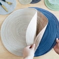 thumbnail image 6 of 14 Inch Round Braided Placemats, Heat-Resistant Stain Resistant Anti-Skid Place Mat, Round Table Mats Washable Polyproplene Table Mats Placemats for Dining Tables (Set of 4,Silver ), 6 of 9