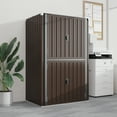 thumbnail image 5 of AECOJOY 46.4" Big Storage Cabinet Metal Organizer with Doors and Shelves for both Indoor/ Outdoor, Patio Storage Building for Outside& Garden in Brown, 5 of 8