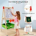 Ealing Kids Standing Easel with Paper Roll, DoubleSided Wooden