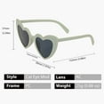 thumbnail image 4 of Active Women's Vibrant Heart-Shaped Fashion Sunglasses UV400 Protection- Green Frame - Gray Lens, 4 of 4