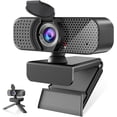 thumbnail image 1 of 1080P Webcam with Microphone and Physical Privacy Cover, Noise Cancelling USB Web Camera, Auto Light Correction, Plug and , Wide Angle PC Camera for Zoom, Online Class, Laptop/Desktop, 1 of 8