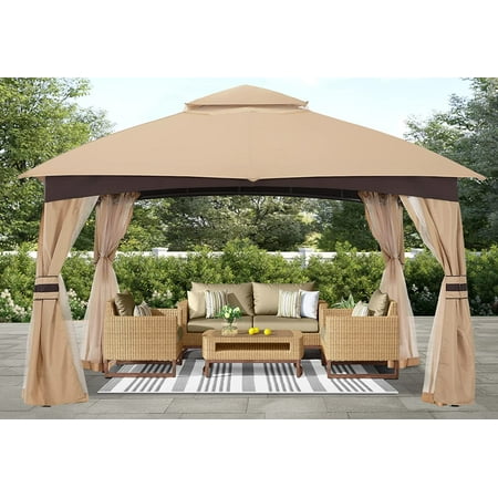Hantdan Outdoor Gazebos for Patio with Netting and Pole Coverings