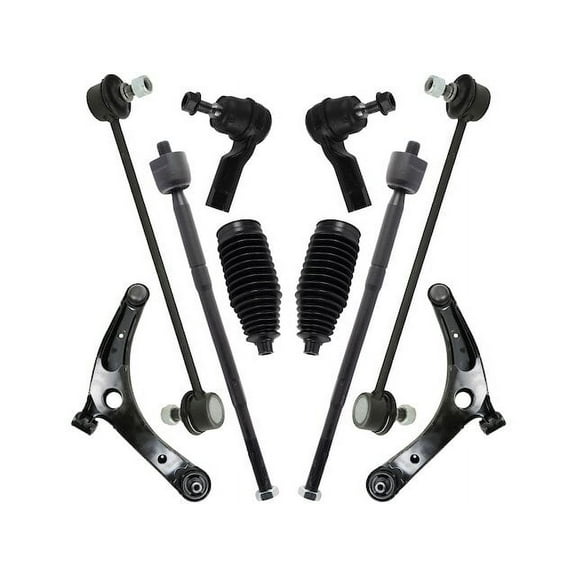 Front Control Arm Ball Joint Tie Rod and Sway Bar Link Kit 10 Piece - Compatible with 2014 - 2017 Mitsubishi Outlander 2015 2016
