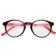 thumbnail image 4 of Gafas de lectura elegantes con bisagra de resorte, lentes de presbicia plegables para hombres y mujeres - +1.50 Marco negro y rojo, 4 of 8