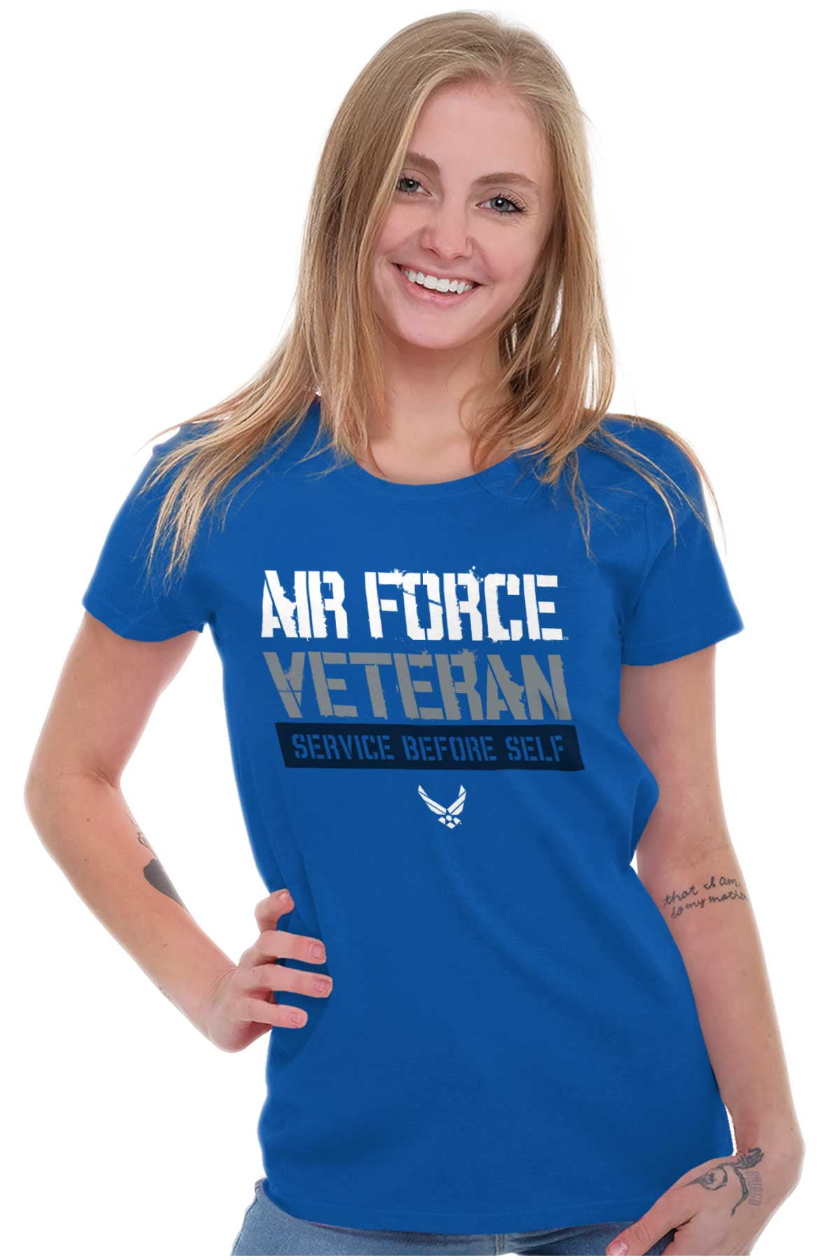 US Air Force Veteran USAF Pride Women’s T Shirt Ladies Tee Brisco