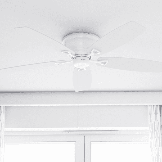 52 Honeywell Glen Alden White Hugger, Litex Schoolhouse Ceiling Fan Light Shade
