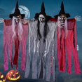 thumbnail image 2 of Matsuzay Decoración de fantasmas colgantes de Halloween, aparición de terror, reutilizable, espeluznante, esqueleto, accesorios voladores, Kits de decoración para fiestas Rosado, 2 of 6
