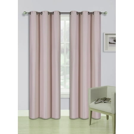 (SSS) 2-PC Pink Solid Blackout Room Darkening Panel Curtain Set, Two (2) Window Treatments of 37