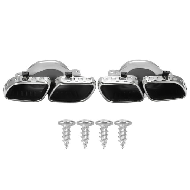 Tuyaux d'Échappement de Remplacement pour Automobile, Argent Chrome 304 Tuyau d'Échappement en Acier Inoxydable Performance Prouvée