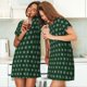 thumbnail image 4 of Easygdp Green Buffalo Plaid Merry Christmas Camisón de manga corta para mujer, informal, estampado, 4 of 6