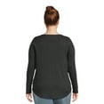 thumbnail image 3 of Terra & Sky Women's Plus Size Waffle Tee with Long Sleeves, Sizes 0X-4X, 3 of 5