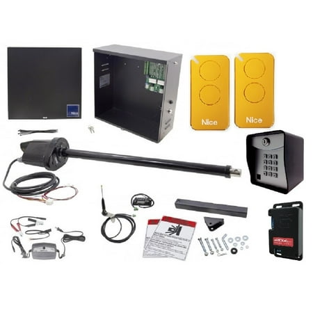 

Nice Apollo 1500 Single Swing Gate Opener Automatic Gate Operator Receiver Remtes Wireless Key Pad Battery Charger