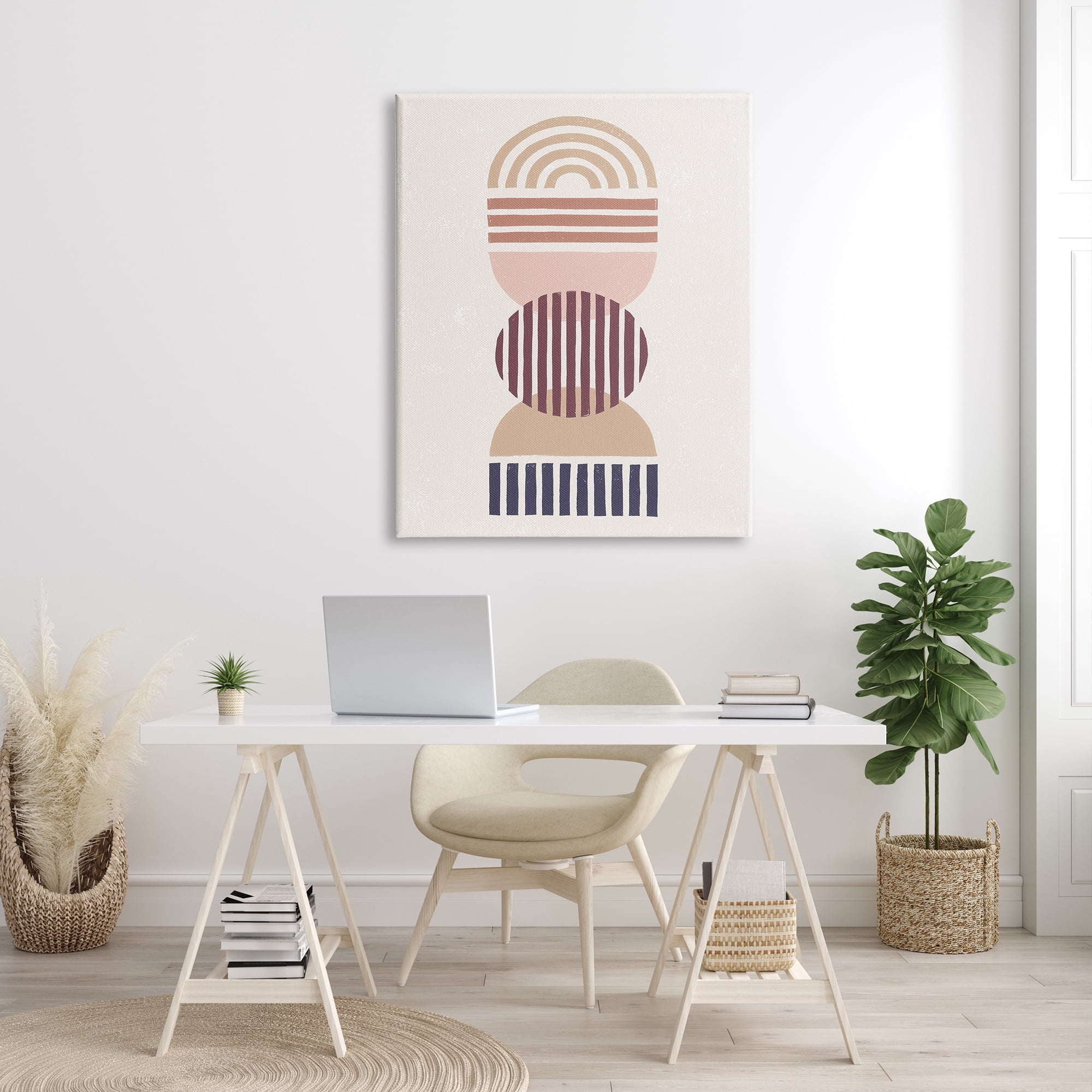 Stupell Industries Abstract Desert Striped Pattern Shapes Stacked Boho Terracotta, 36 x 48, Design by Moira Hershey