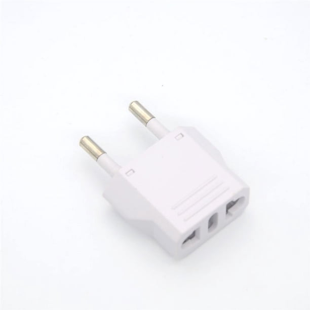 Blanco Adaptador de enchufe de EE. UU. a Francia de 3 piezas, Adaptador de enchufe de EE. UU. a Francia, Adaptador de enchufe de EE. UU. a 2 pines Euro Francia, Alemania, España, Adaptador de EE. UU.