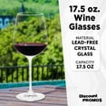 thumbnail image 4 of Crystal Wine Glasses 17.5 oz. Set of 12, Bulk Pack - Restaurant Glassware, Perfect for Red Wine or White Wine - Clear, 4 of 5