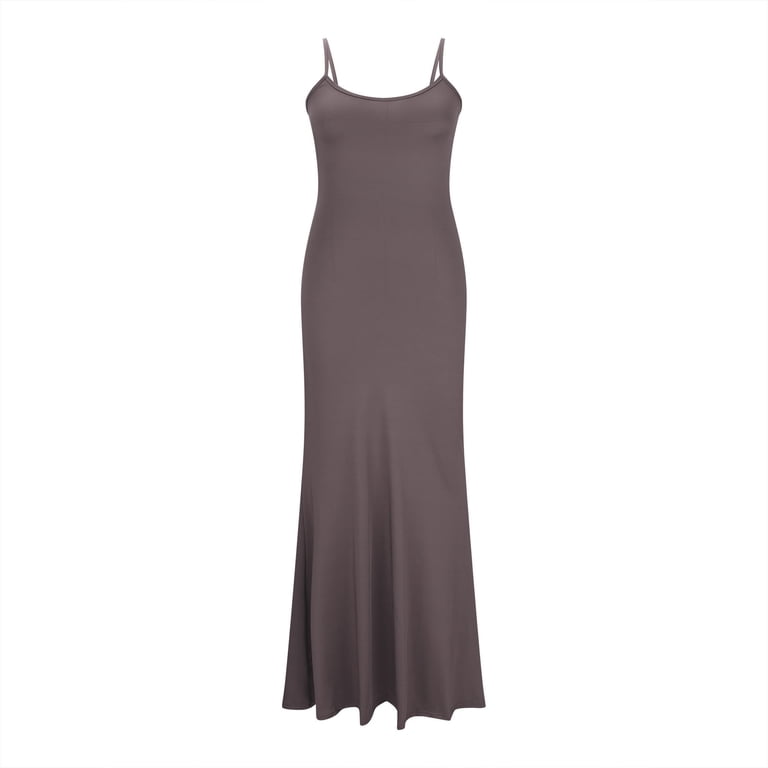 Dptalr George Women's Spaghetti Strap Dress, Bodycon, Backless, Maxi,#Coffee,Size XL