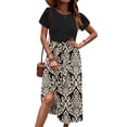 thumbnail image 2 of Vestido midi Zeagoo con estampado floral y mangas de pétalos con bolsillos, 2 of 6