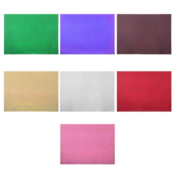 OULII 7Pcs Holographic Plated Silver Htv Vinyl Sheets for DIY Clothes Lettering with Durable Heat Transfer